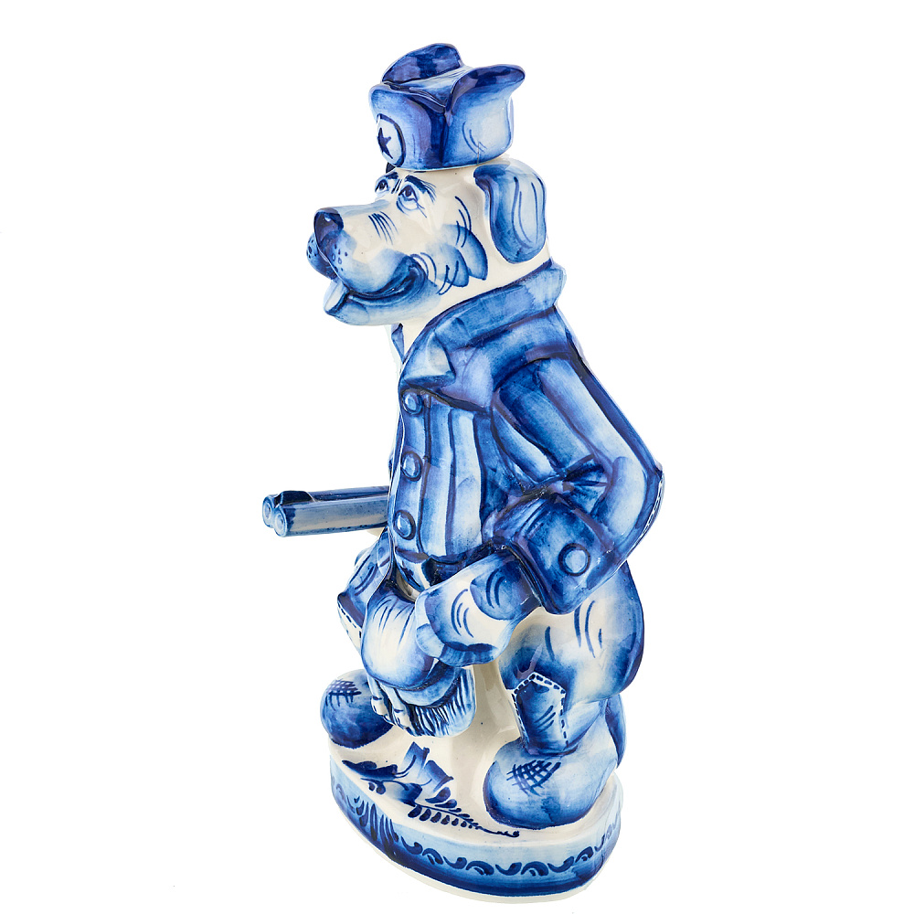 Штоф «Пес-охотник». Гжель - интернет магазин Русь Велика я фото 2