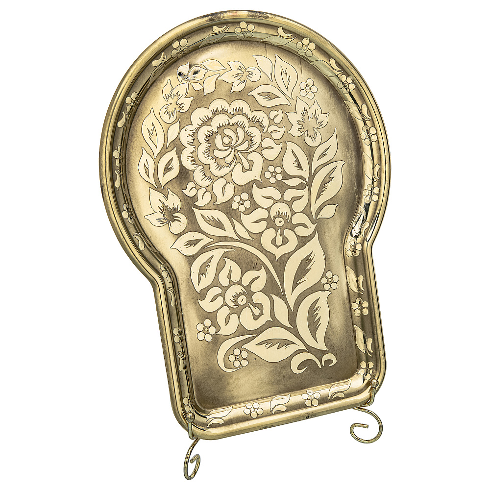 Самовар латунный жаровой 5л «Цветы». Форма Рюмка - интернет магазин Русь Велика я фото 4