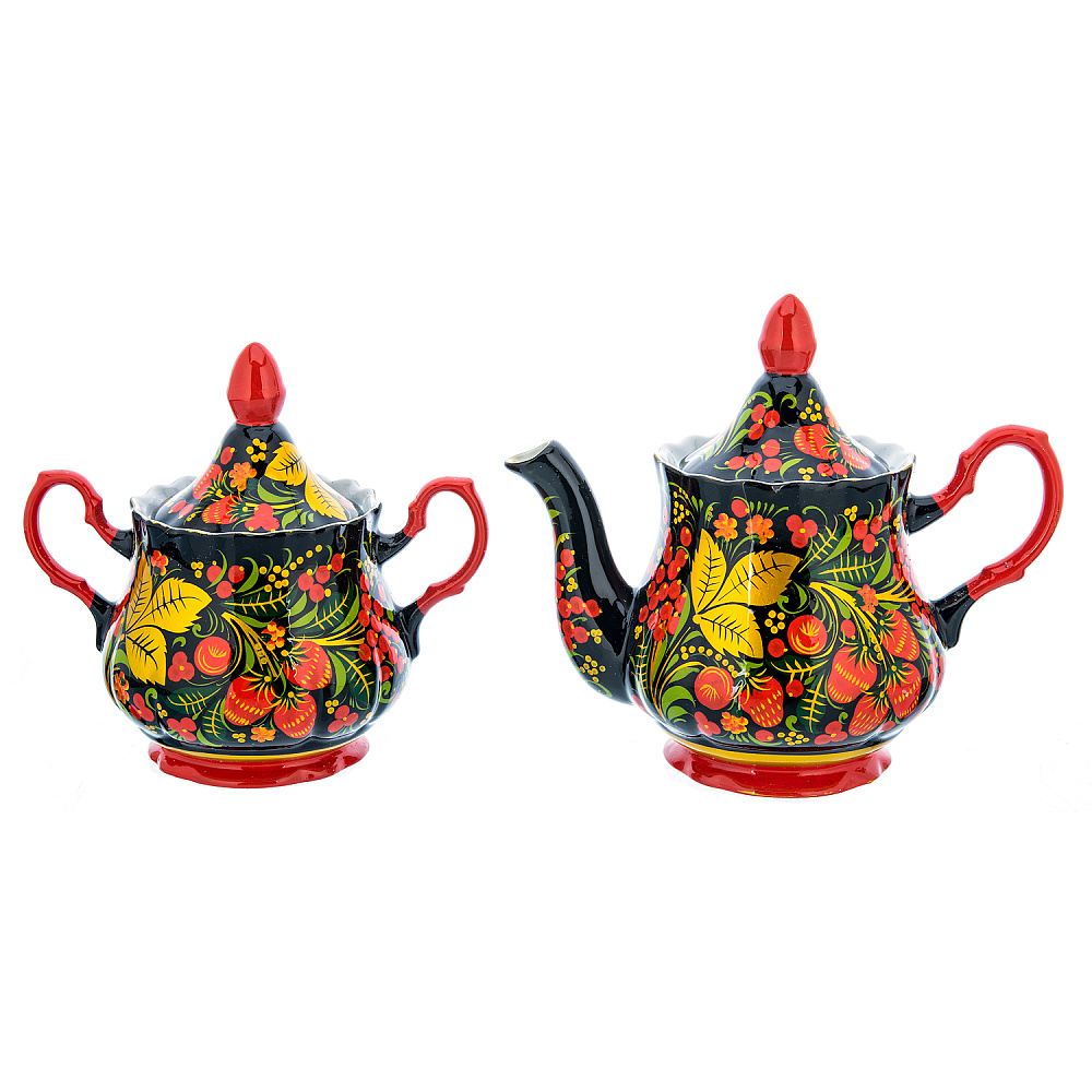 Самовар электрический 3 л с сервизом «Клубника». Хохлома - интернет магазин Русь Велика я фото 6