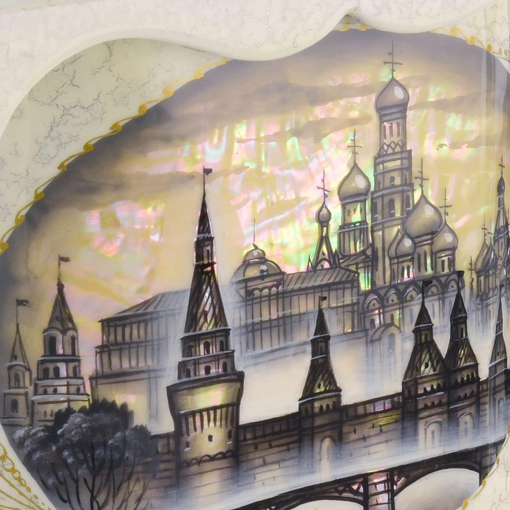Шкатулка ларец-беседка «Москва» перламутровая - интернет магазин Русь Велика я фото 4