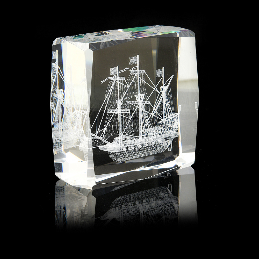 Лазерная графика. Статуэтка «Корабль парусник» - интернет магазин Русь Велика я фото 1