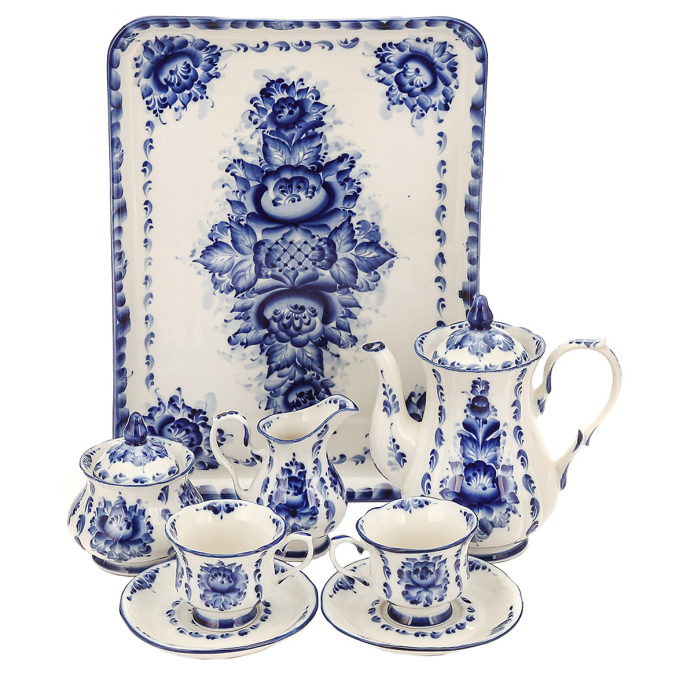 Кофейный сервиз на 2 персоны «Дебют». Гжель - интернет магазин Русь Велика я фото 13