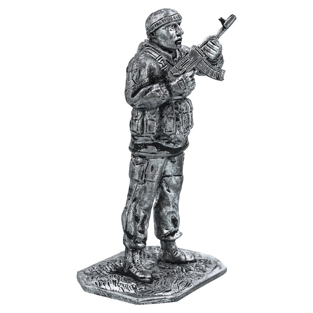 Оловянная миниатюра «Вежливый с автоматом» - интернет магазин Русь Велика я фото 2