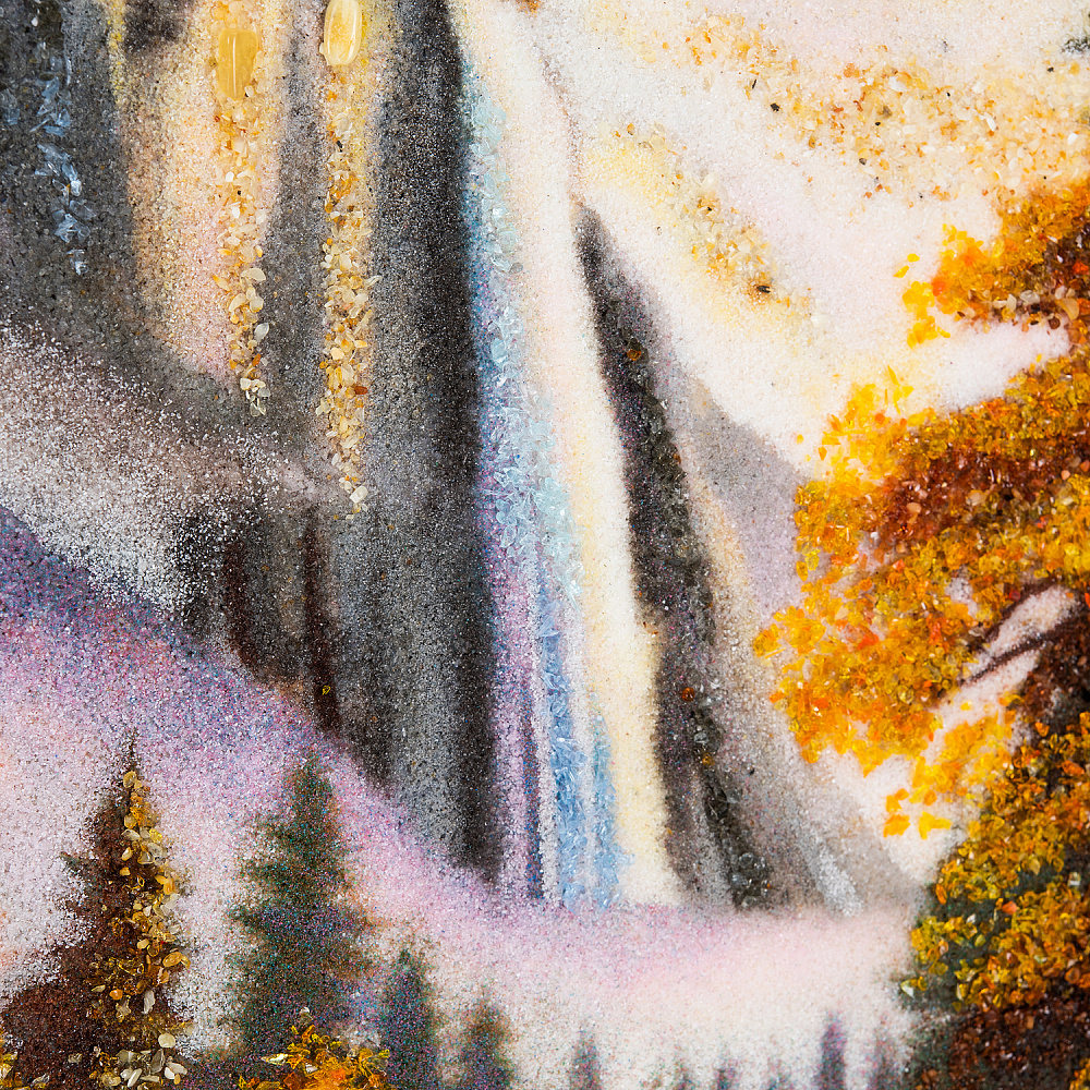 Картина янтарная «Горный водопад» 30х40 см - интернет магазин Русь Велика я фото 2