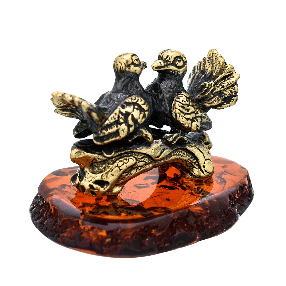 Статуэтка с янтарем «Голубки» - интернет магазин Русь Велика я фото 3