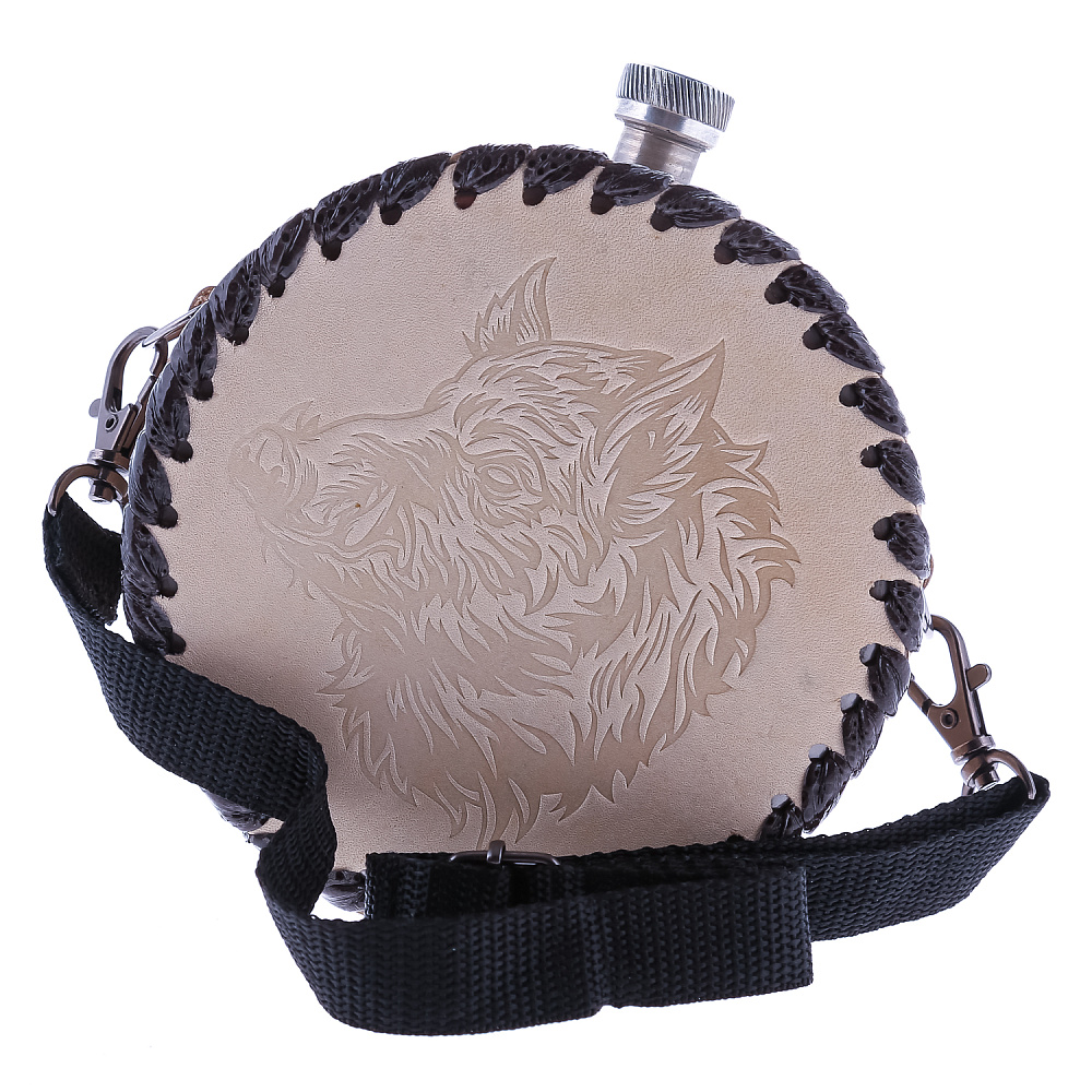 Фляга 1 л в кожаном чехле - интернет магазин Русь Велика я 