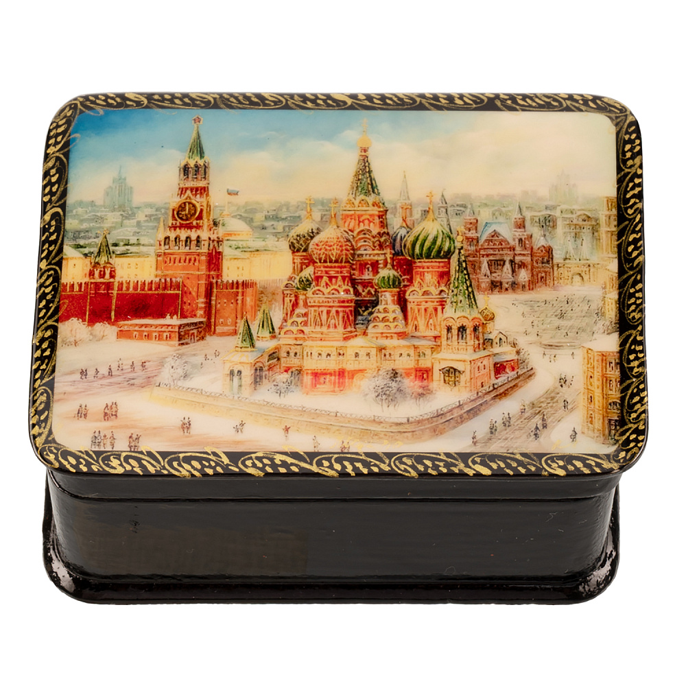Шкатулка из папье-маше «Москва. Храм Василия Блаженного» - интернет магазин Русь Велика я 