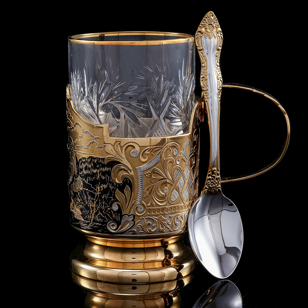 Подстаканник «Охотники на привале». Златоуст - интернет магазин Русь Велика я фото 2