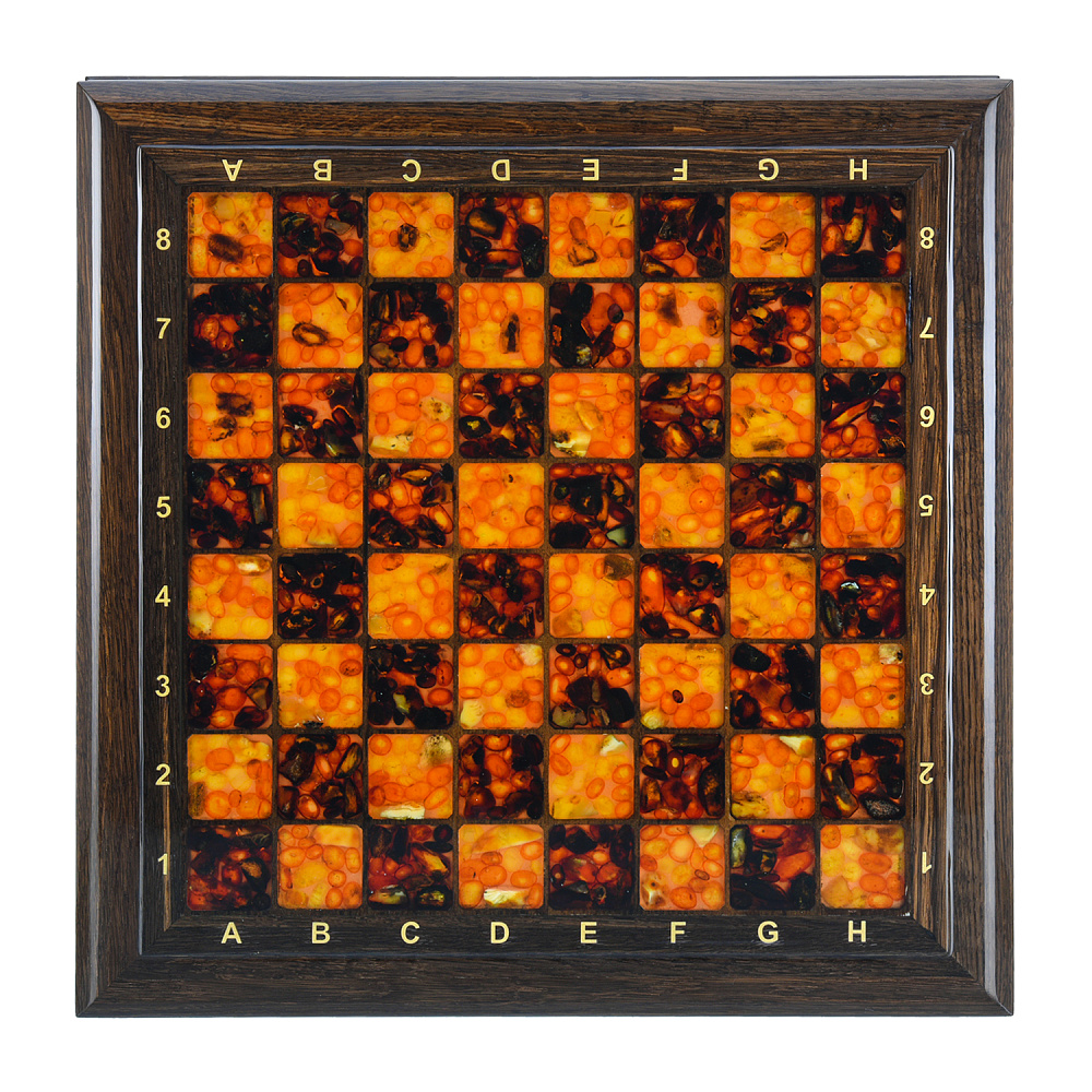 Шахматы из мореного дуба с янтарными фигурами 44х44 см - интернет магазин Русь Велика я фото 8