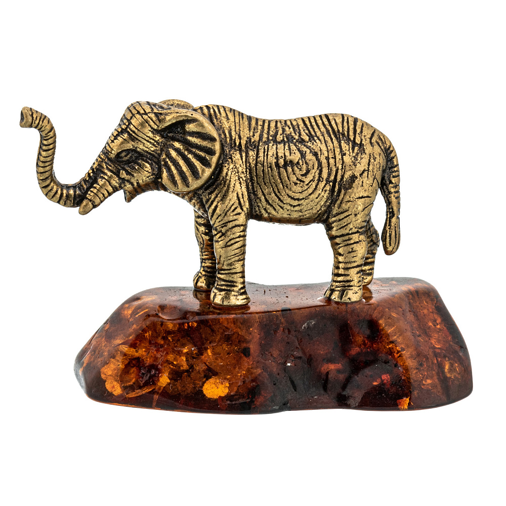 Статуэтка с янтарем «Полосатый слон» - интернет магазин Русь Велика я 