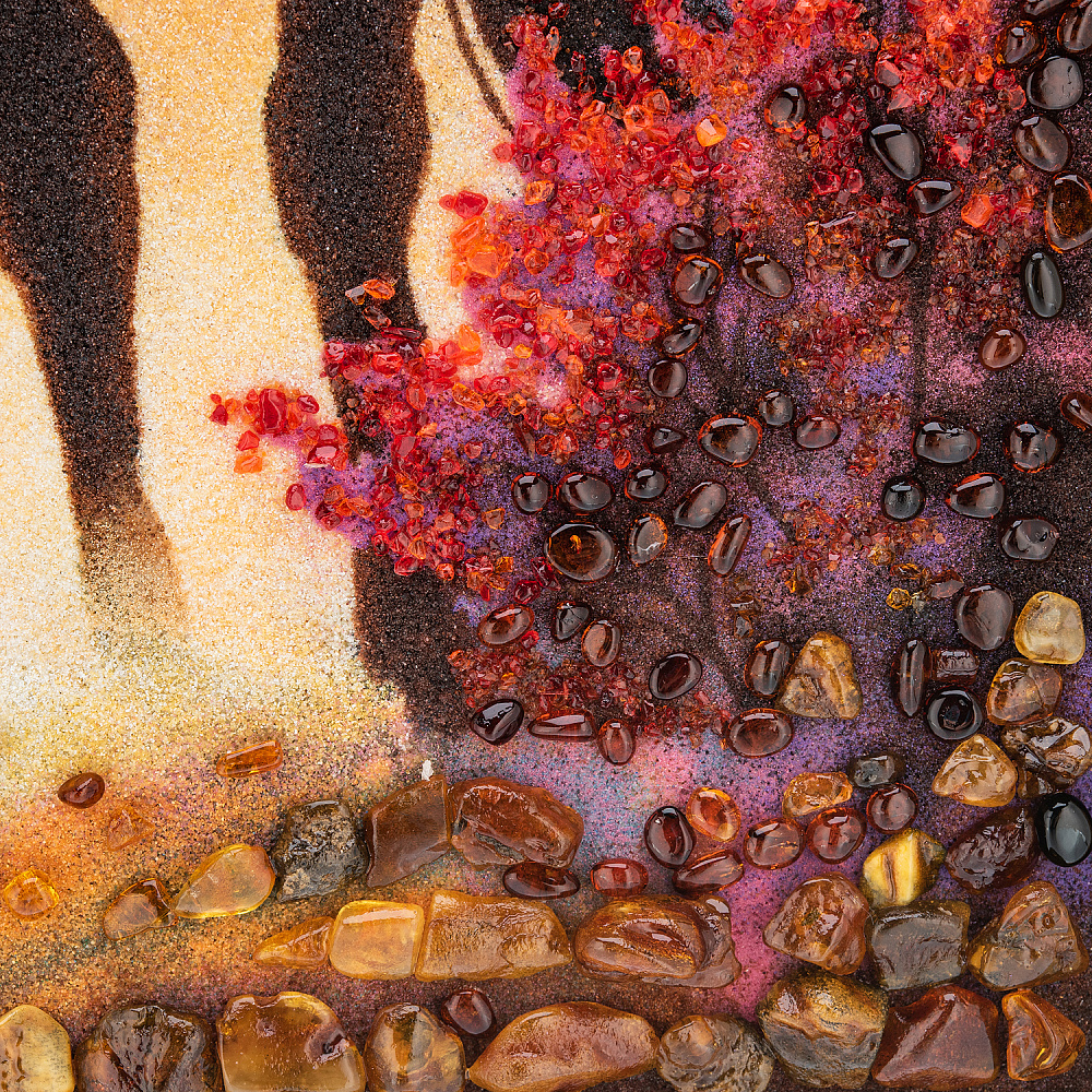 Картина янтарная «Конь в рассветном лесу» 60x40 см - интернет магазин Русь Велика я фото 4