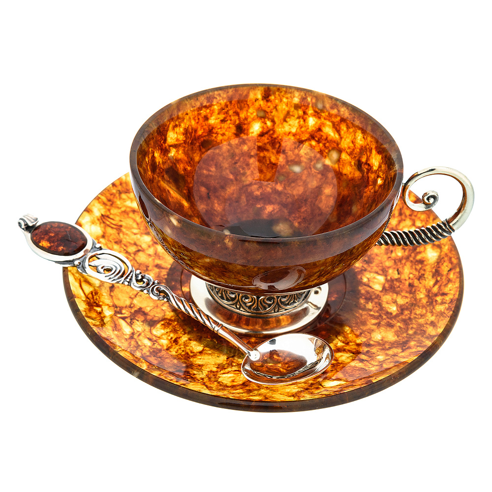 Чайная чашка из янтаря «Антик» - интернет магазин Русь Велика я фото 1