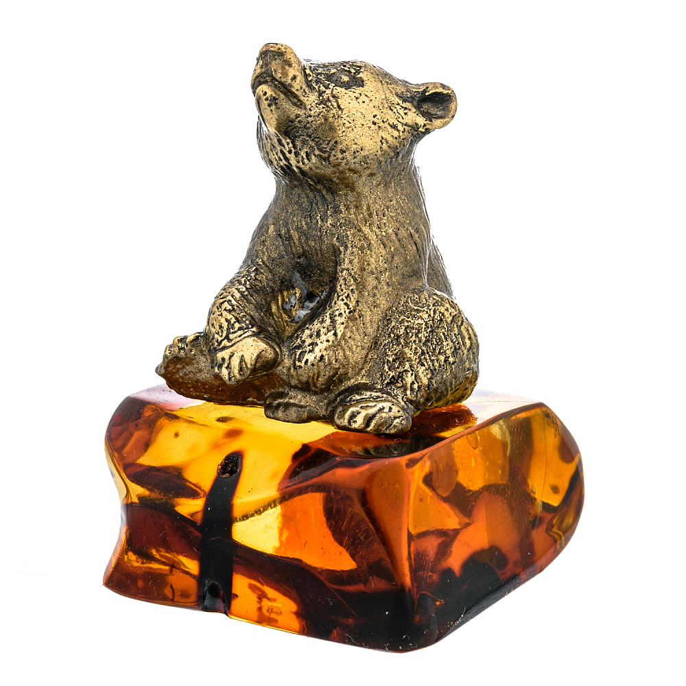 Статуэтка с янтарем «Медвежонок Миша» - интернет магазин Русь Велика я 