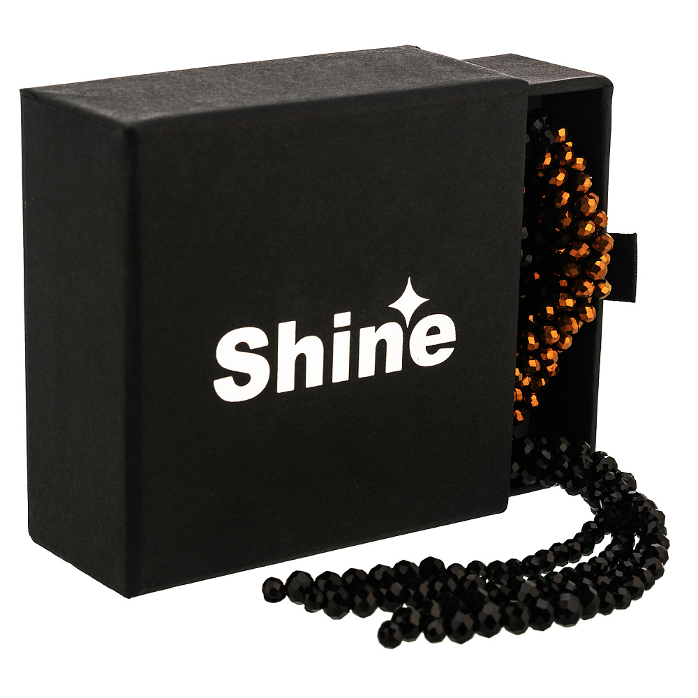 Шейное украшение из горного хрусталя «Жгут». Черно-коричневый - интернет магазин Русь Велика я фото 1