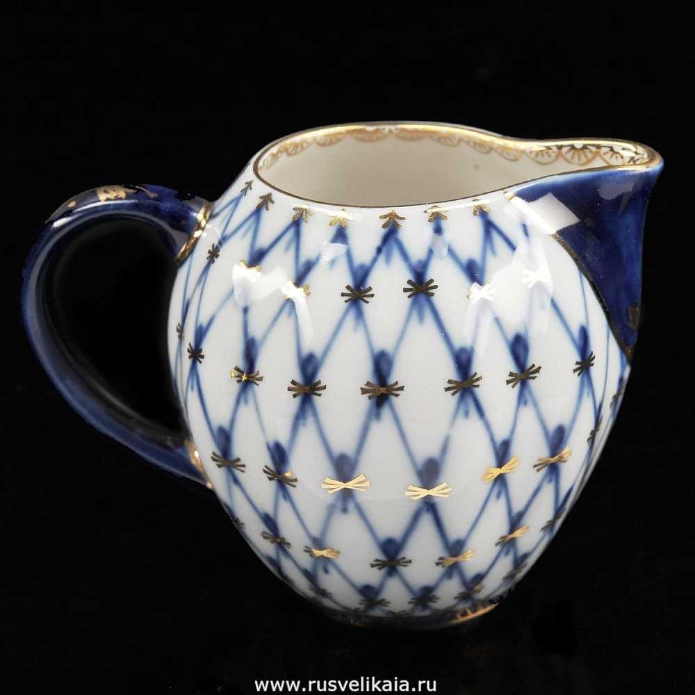 Сливочник «Кобальтовая сетка». Форма «Тюльпан». ИФЗ - интернет магазин Русь Велика я фото 1