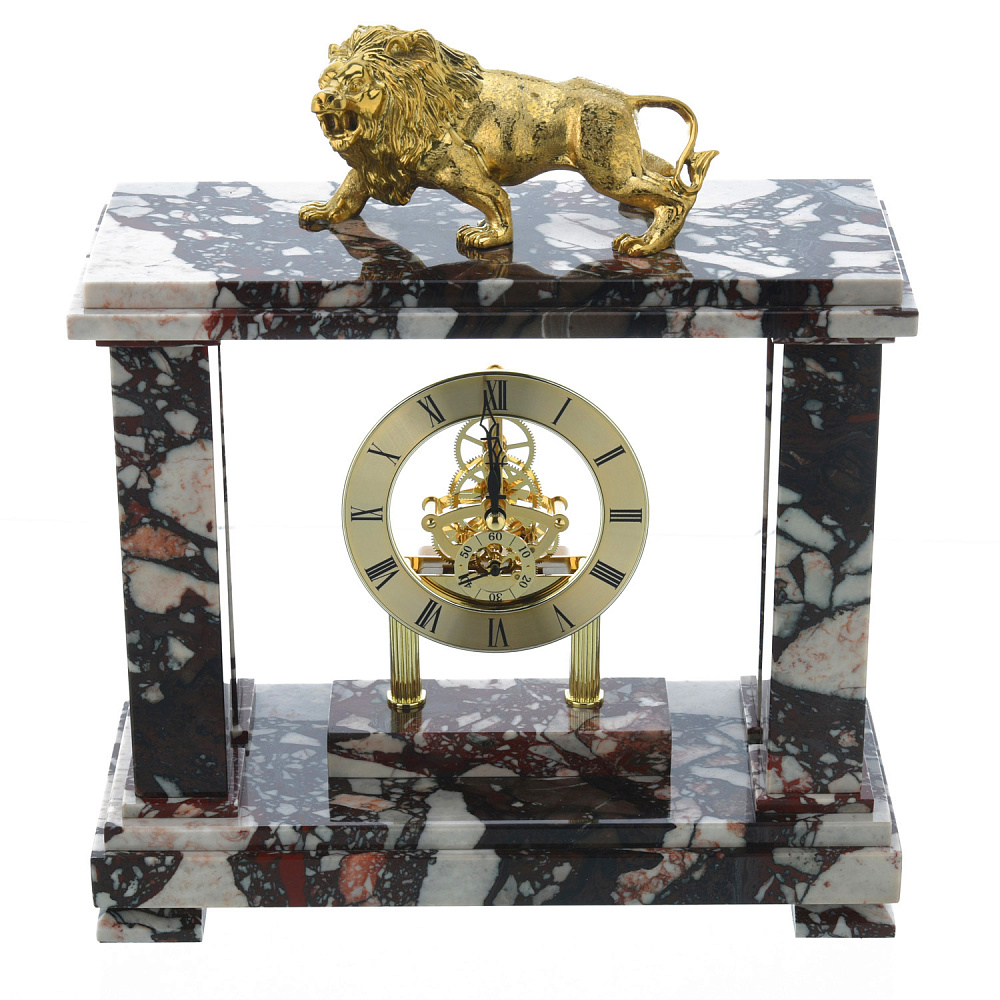 Часы настольные из камня «Лев» - интернет магазин Русь Велика я фото 1