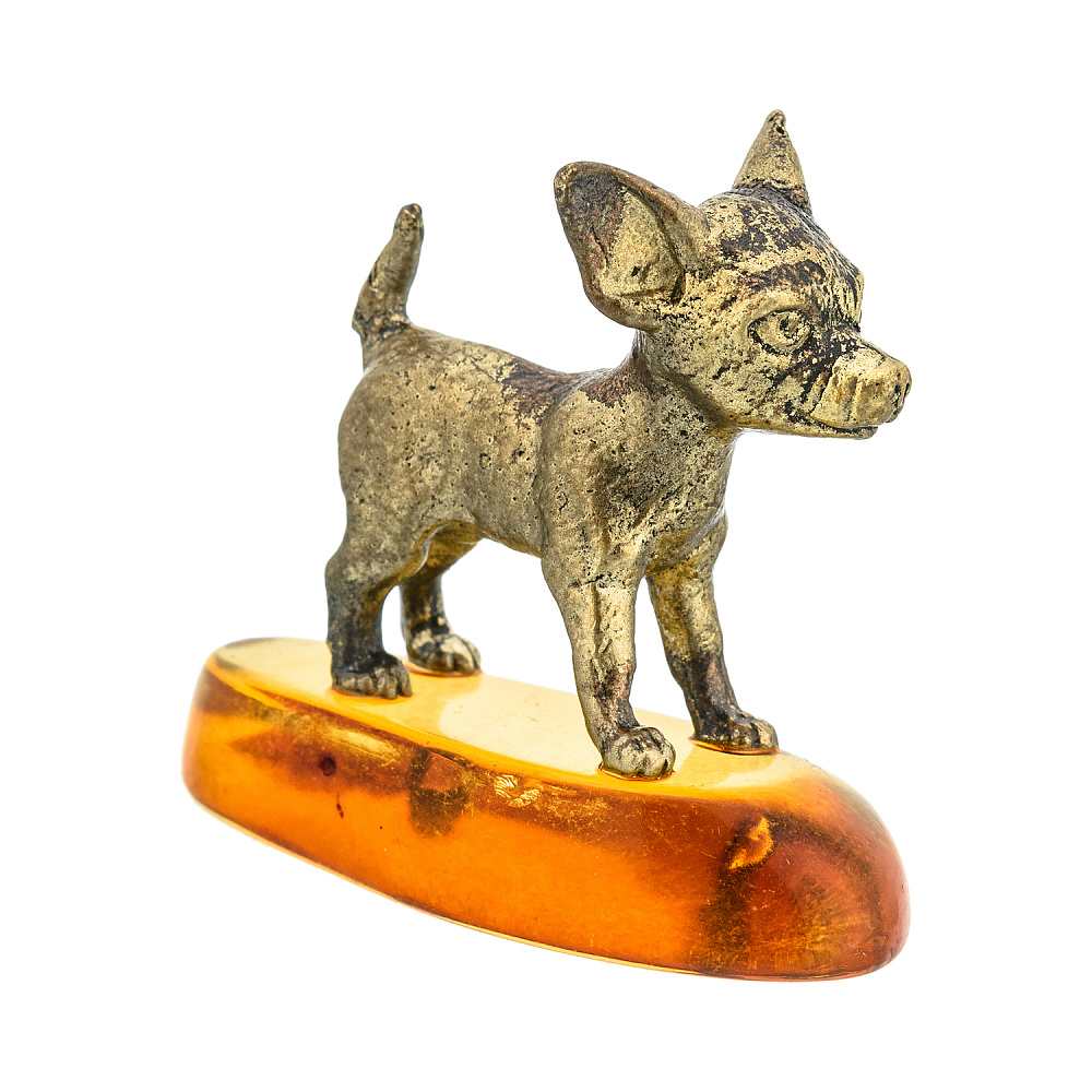 Статуэтка с янтарем «Собака чихуахуа» - интернет магазин Русь Велика я фото 3