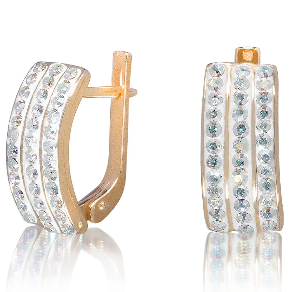 Серьги из серебра 925* с кристаллами Сваровски. Вес 4.67 гр. - интернет магазин Русь Велика я фото 1