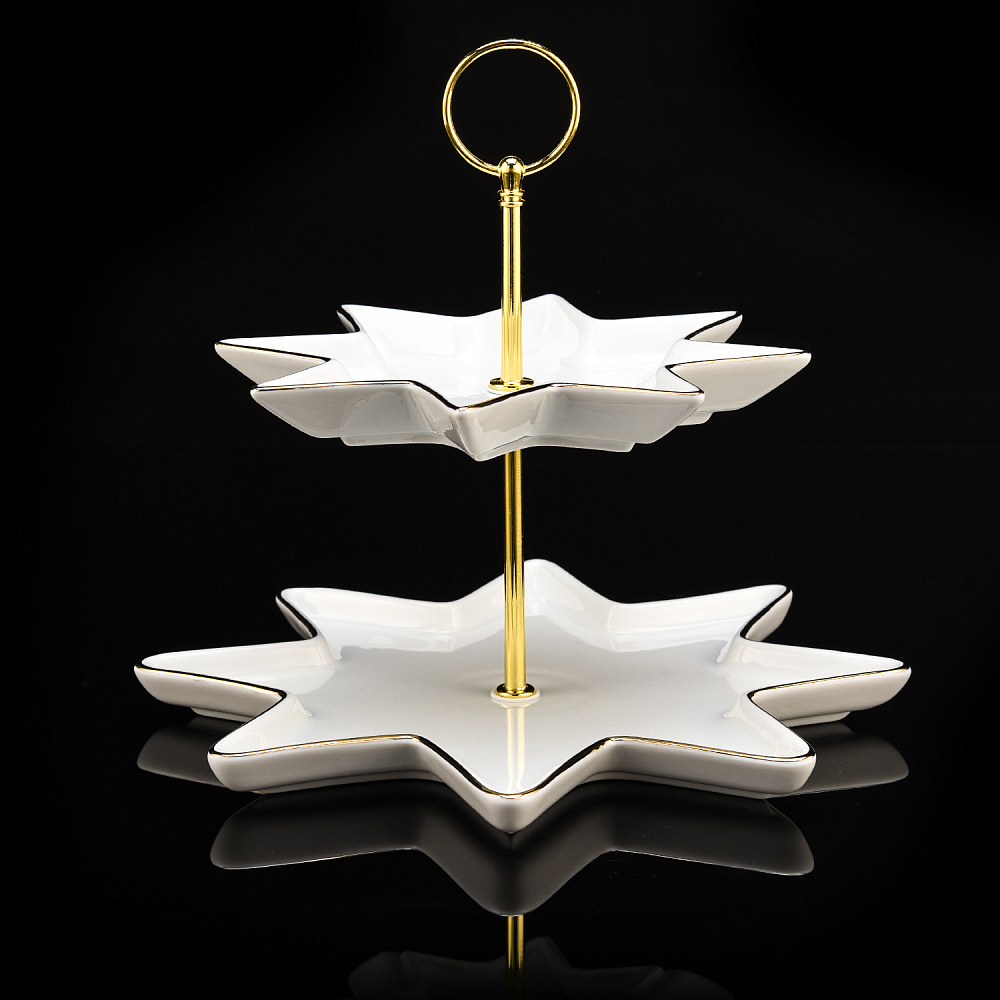 Этажерка двухъярусная «Золотая лента». Форма Звезда. ИФЗ - интернет магазин Русь Велика я 