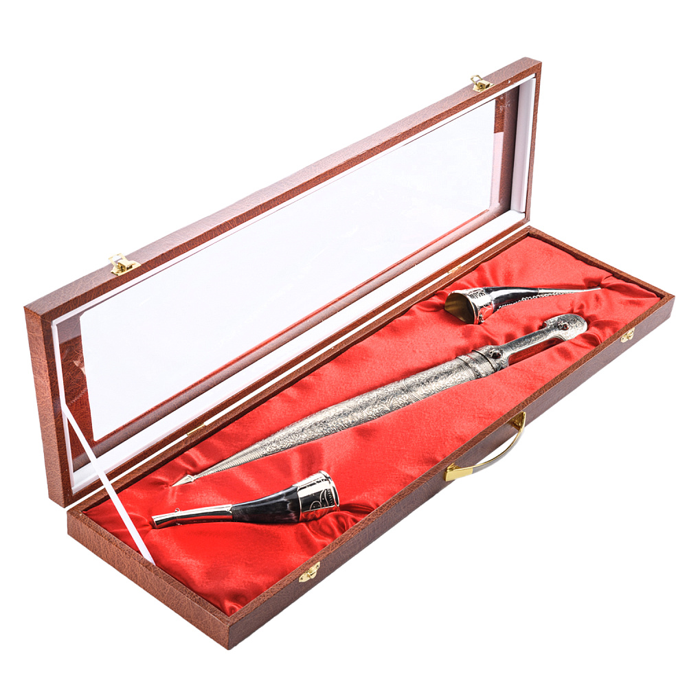 Подарочный набор с кинжалом и рожками для вина - интернет магазин Русь Велика я 