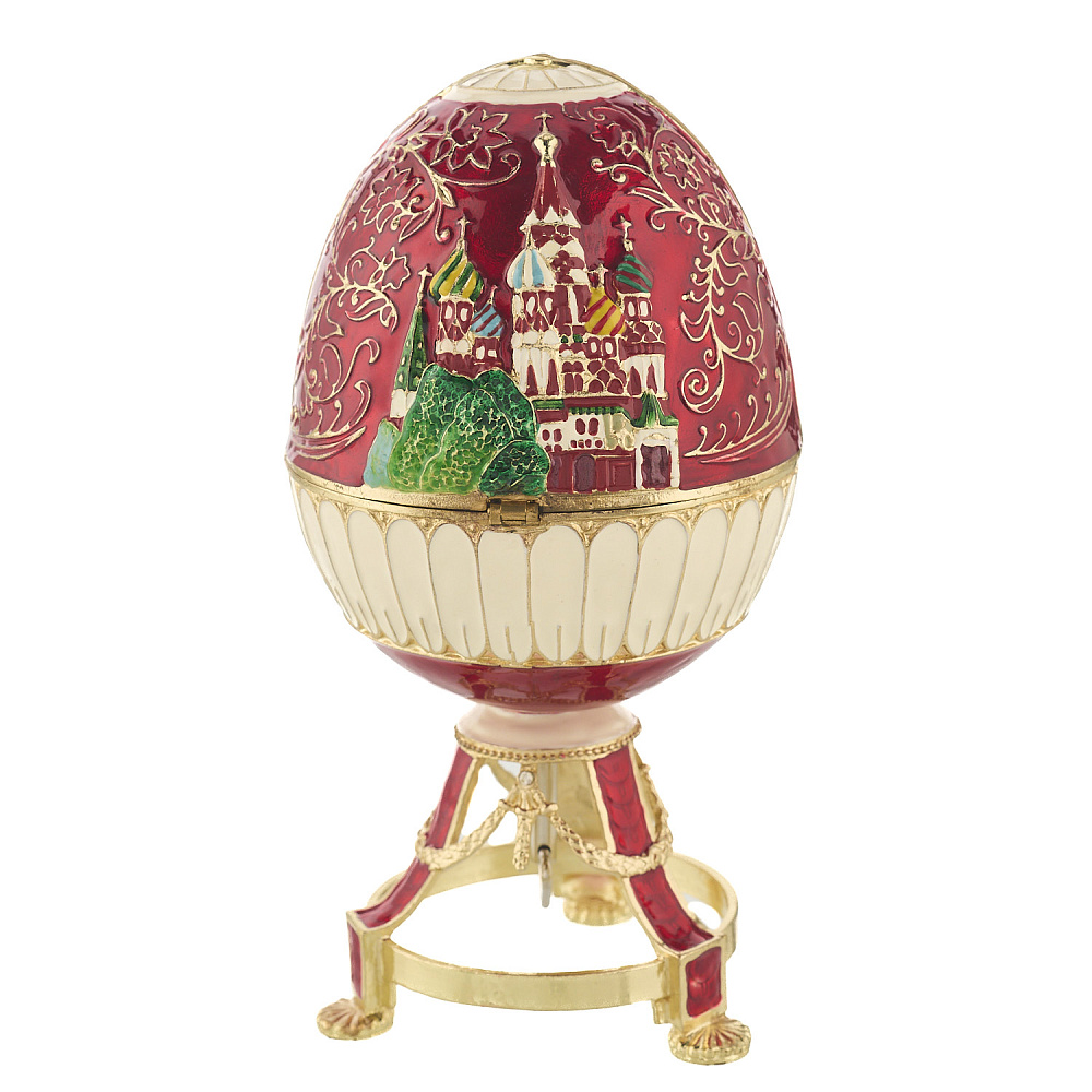 Пасхальное яйцо-шкатулка «Храм Василия Блаженного». Традиции Фаберже - интернет магазин Русь Велика я 