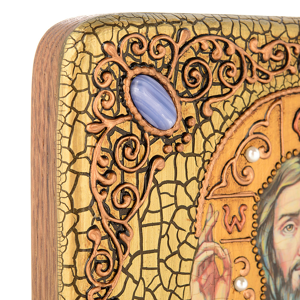 Икона из мореного дуба «Господь Вседержитель» 15х20 см - интернет магазин Русь Велика я фото 3