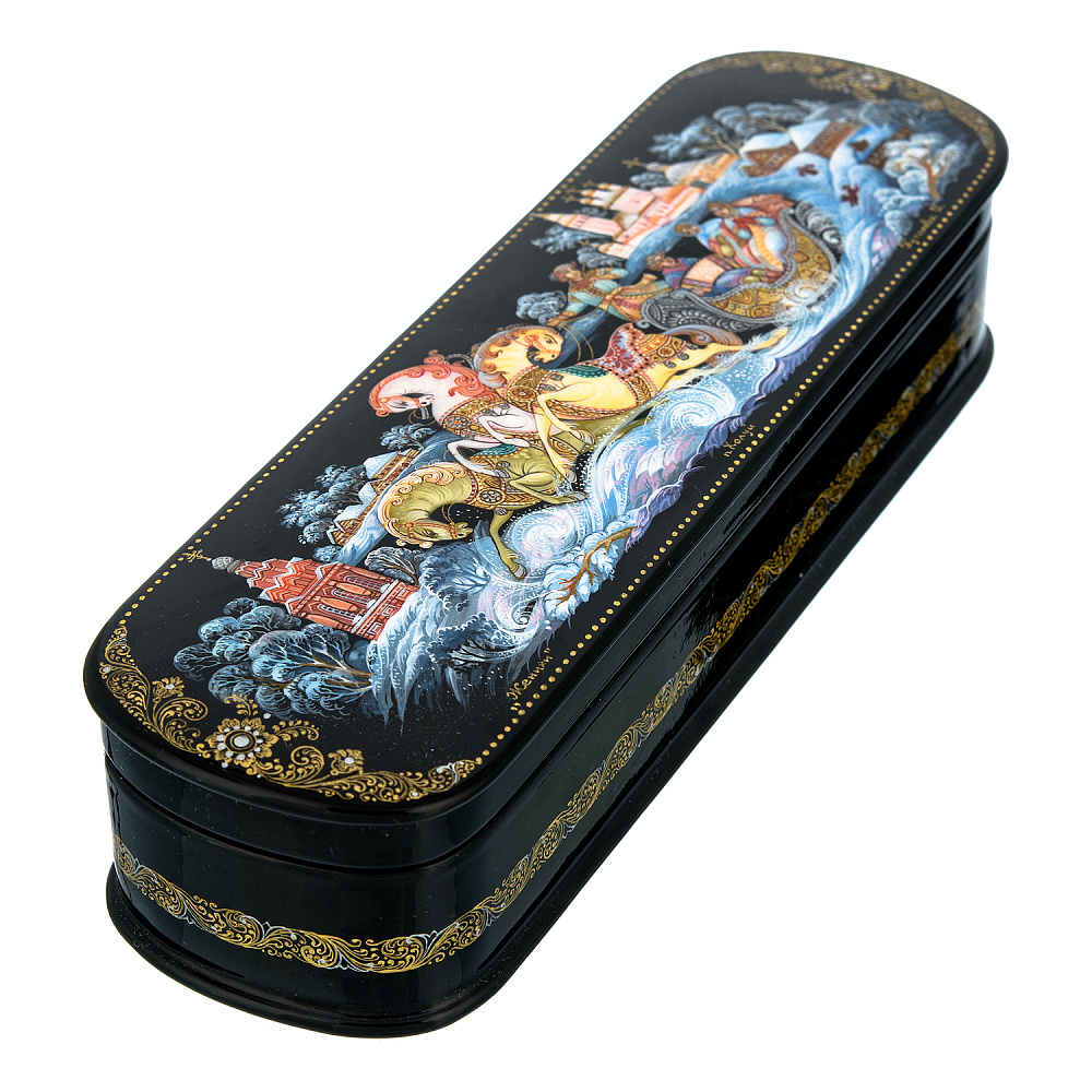 Шкатулка с художественной росписью «Тройка» - интернет магазин Русь Велика я фото 1