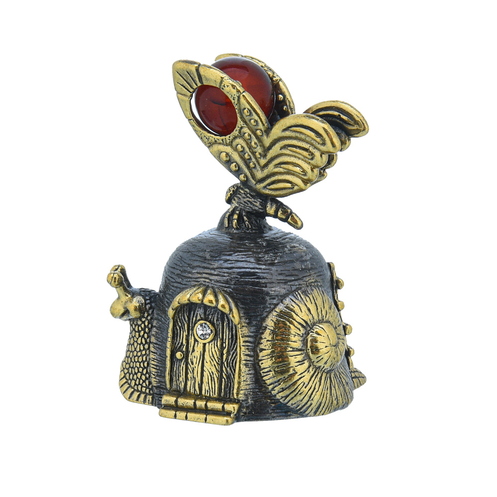 Колокольчик с янтарем «Улитка с бабочкой» - интернет магазин Русь Велика я фото 1