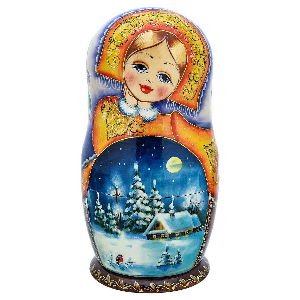 Матрешка «Зима» 5 мест - интернет магазин Русь Велика я фото 1