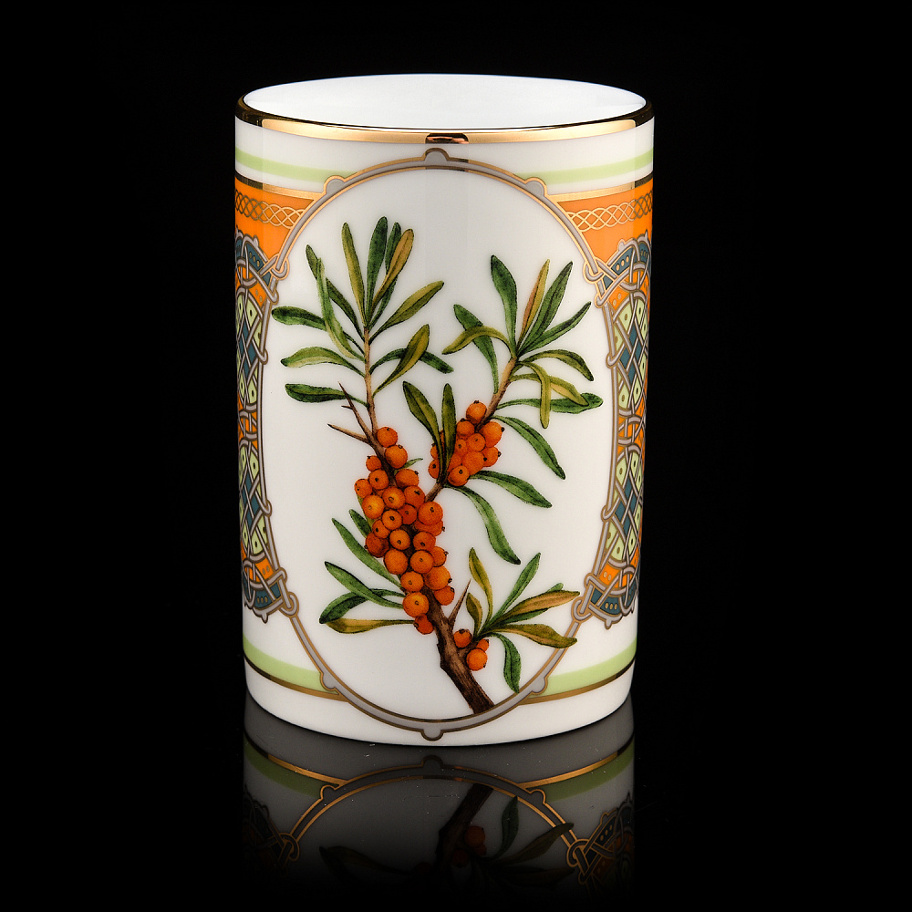 Чайный бокал 400 мл «Облепиха сибирская». Форма Соло. ИФЗ - интернет магазин Русь Велика я 