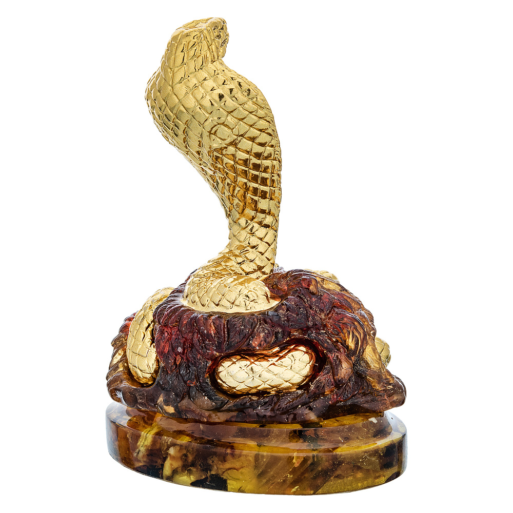 Змея Символ 2025 года. Скульптура из янтаря «Королевская кобра» - интернет магазин Русь Велика я фото 7