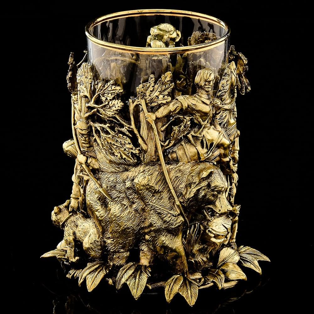 Подстаканник объемный «Охота на медведя» - интернет магазин Русь Велика я 