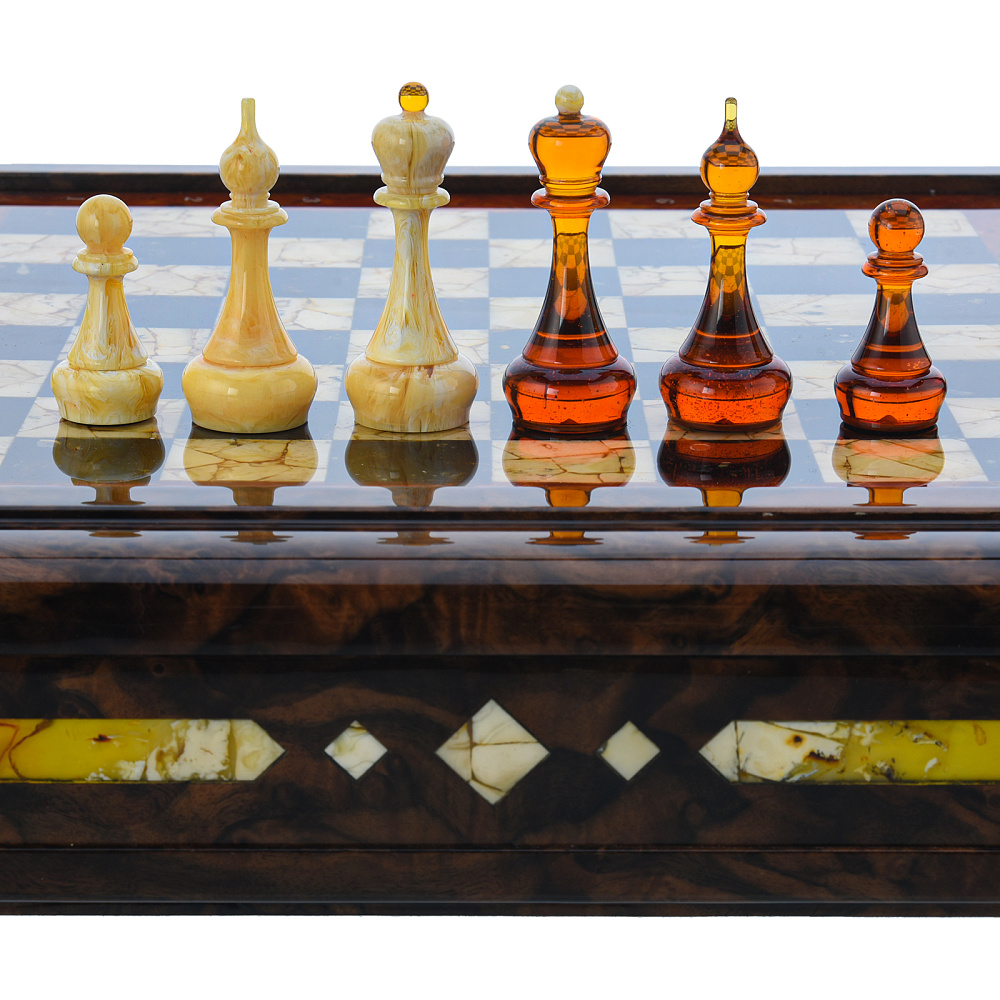 Шахматы с янтарными фигурами «Аристократ» 47х47 см - интернет магазин Русь Велика я фото 5