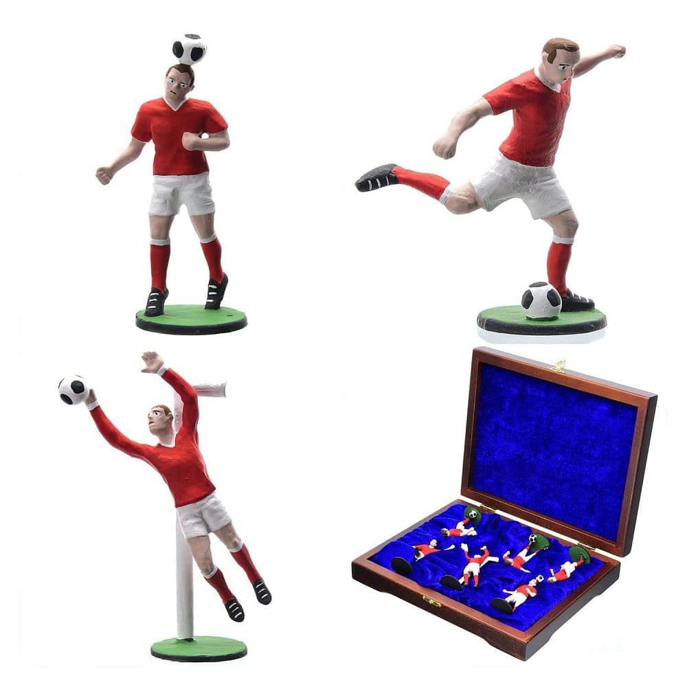 Оловянная миниатюра «Футбол» (цвет красно-белый) в шкатулке - интернет магазин Русь Велика я 