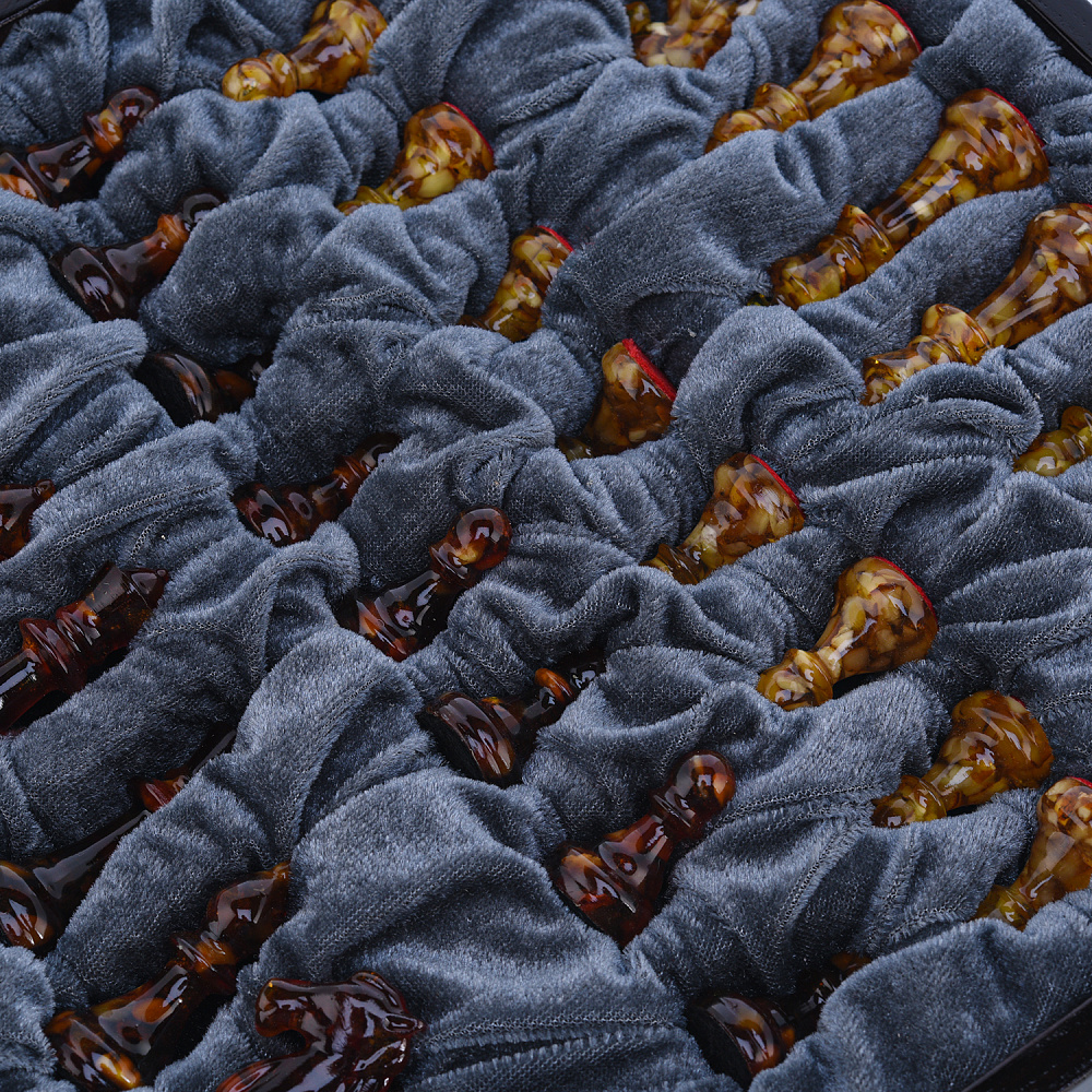 Шахматный ларец с инкрустацией и фигурами из янтаря 30х30 см - интернет магазин Русь Велика я фото 9