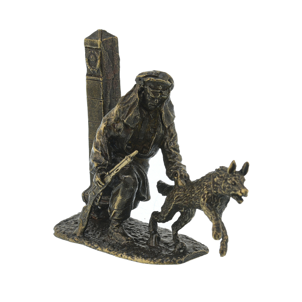 Бронзовая статуэтка «Пограничник с собакой» - интернет магазин Русь Велика я фото 1