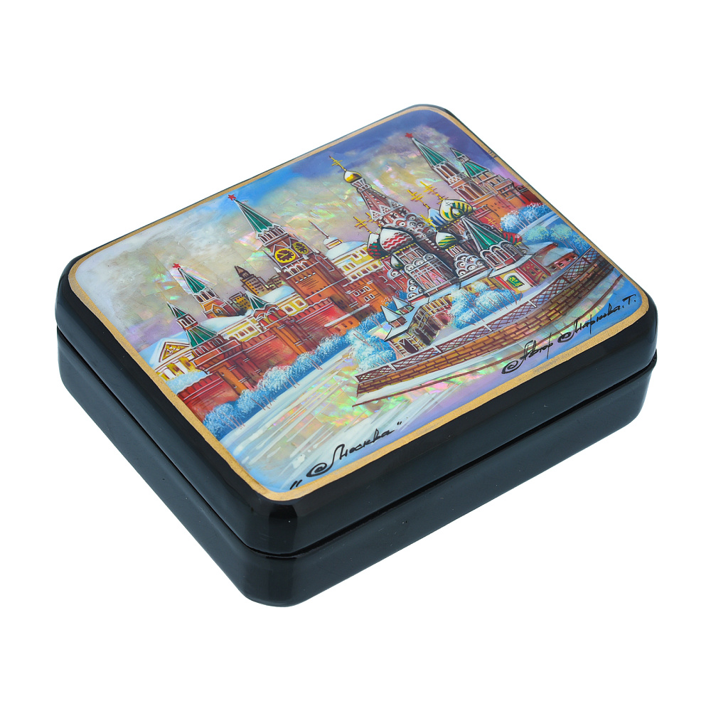 Шкатулка с художественной росписью «Храм Василия Блаженного» - интернет магазин Русь Велика я фото 1