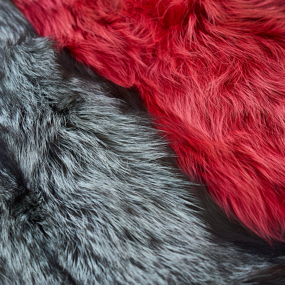 Плед из меха черно-бурых и рыжих лисиц. - интернет магазин Русь Велика я фото 2