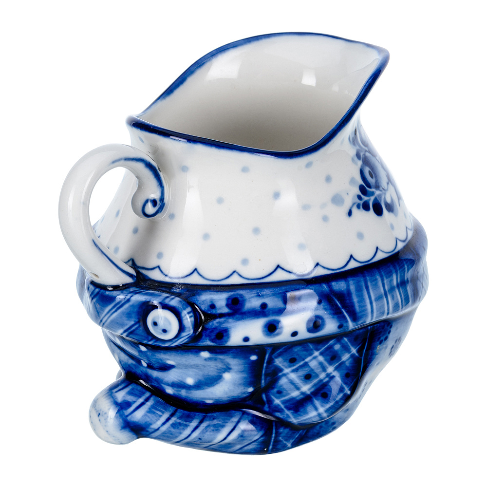 Чайный сервиз на 6 персон «Скоморошьи забавы». Гжель - интернет магазин Русь Велика я фото 12