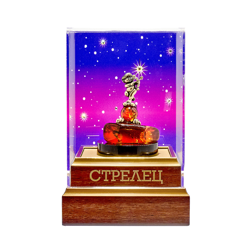 Статуэтка из янтаря и бронзы «Знак Зодиака Стрелец» - интернет магазин Русь Велика я 