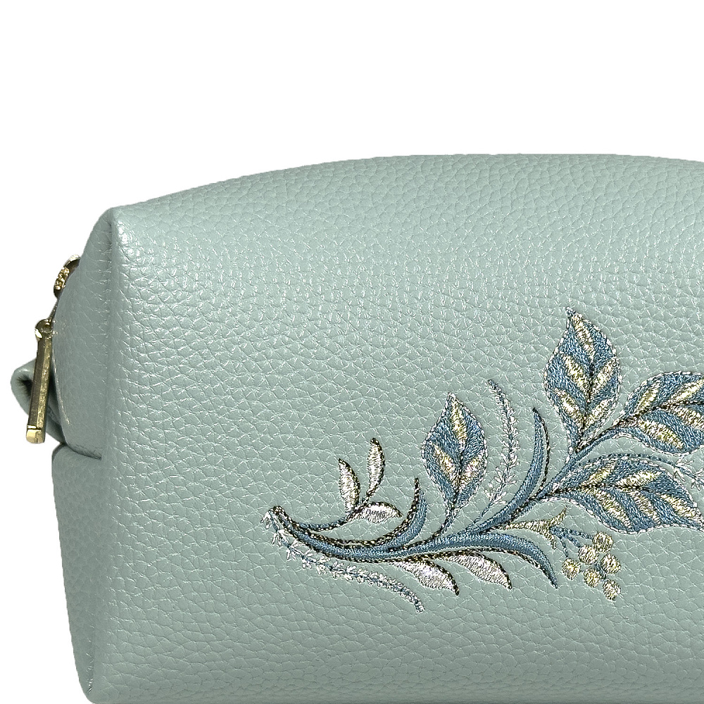 Косметичка «Летний сад». Фисташковая с вышивкой - интернет магазин Русь Велика я фото 2