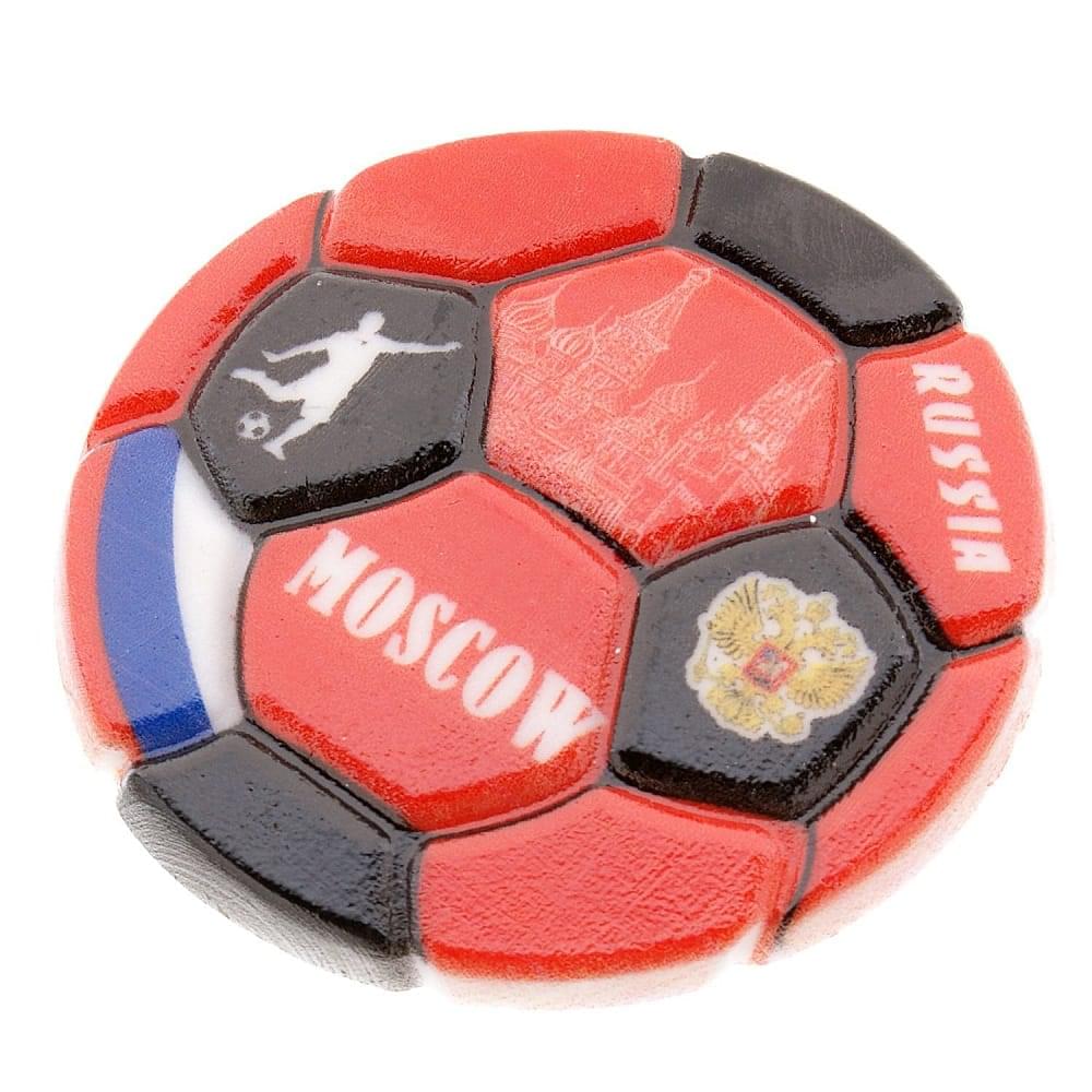 0039318 Сувенир МАГНИТ «ФУТБОЛ» полистоун ок.6см - интернет магазин Русь Велика я 
