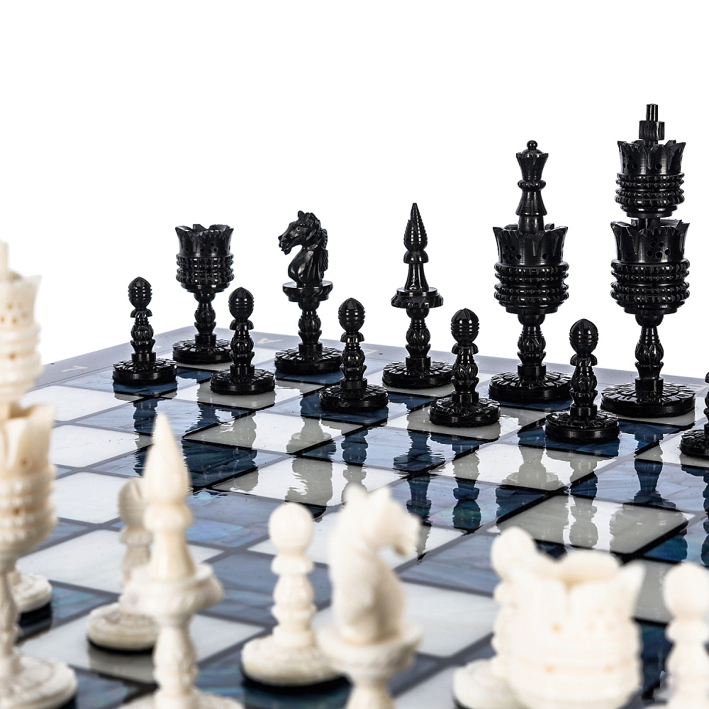 Шахматы с перламутром и фигурами из кости 45х45 см - интернет магазин Русь Велика я фото 4