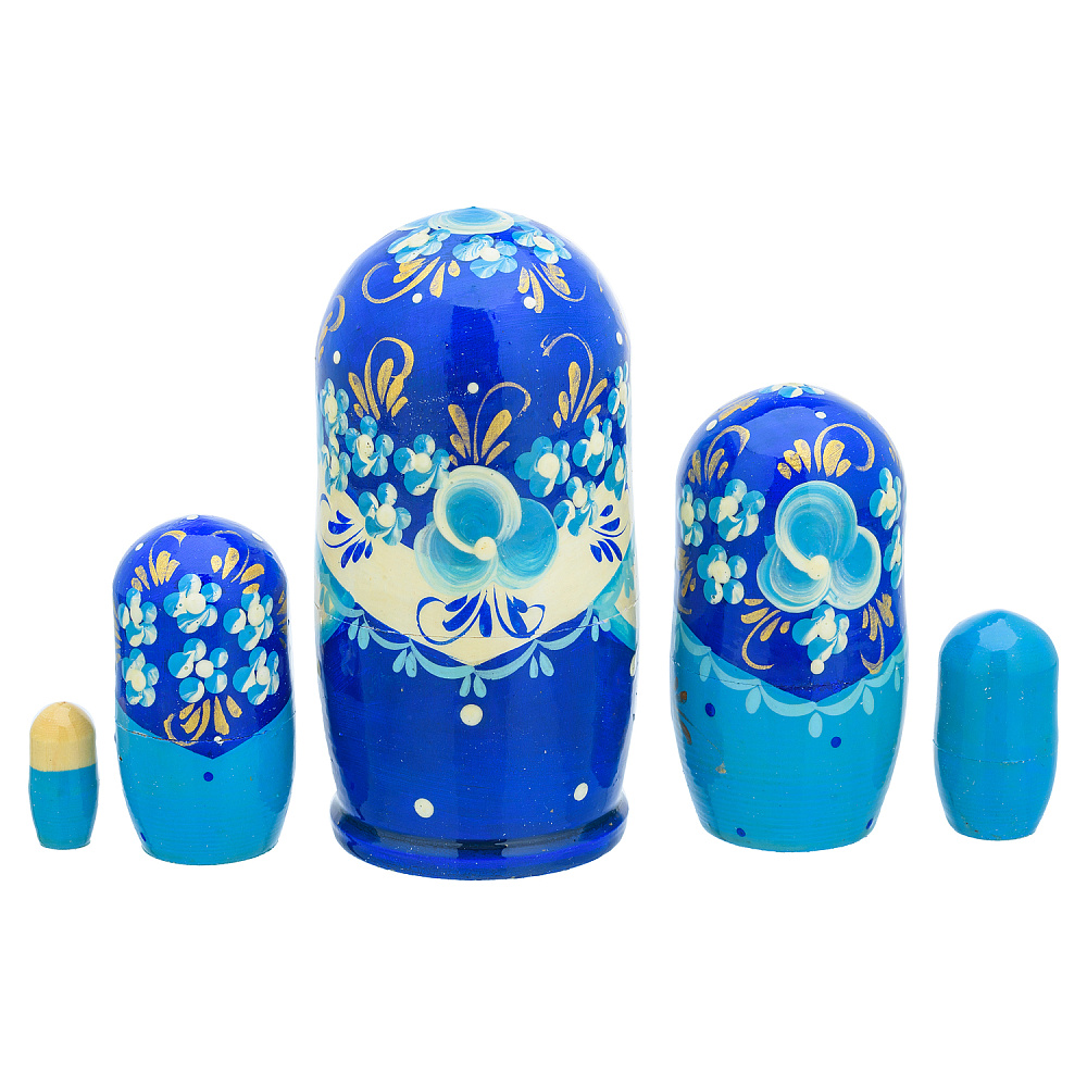 Матрешка «Гжель» 5 мест - интернет магазин Русь Велика я фото 2