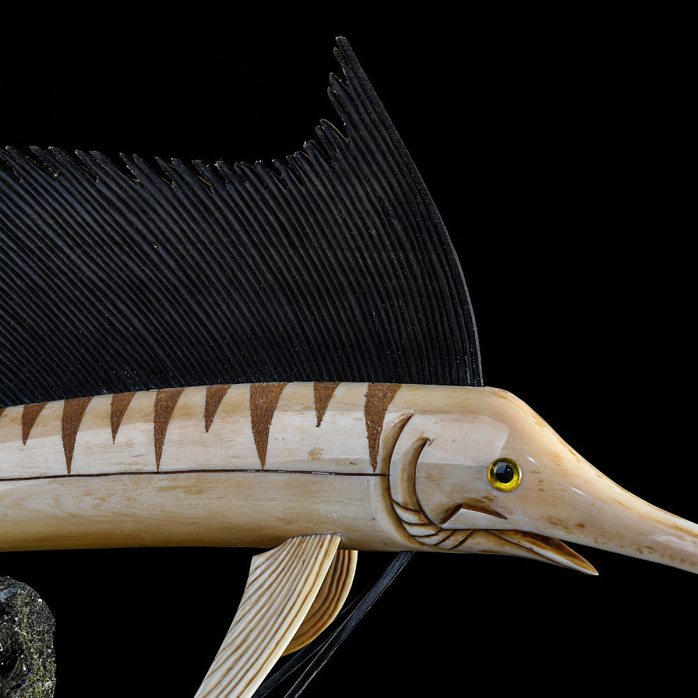 Скульптура из кости «Рыба парусник» - интернет магазин Русь Велика я фото 5