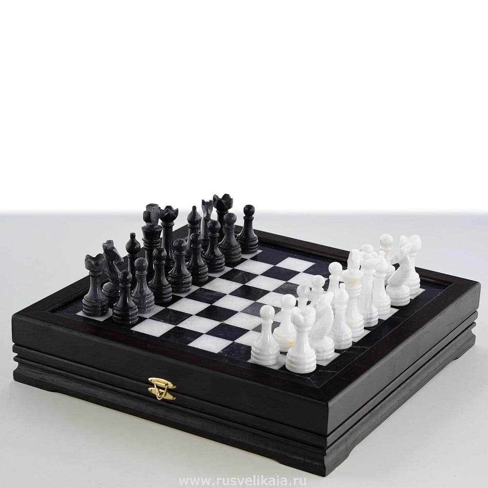 Шахматы из камня 33x33 см - интернет магазин Русь Велика я фото 1