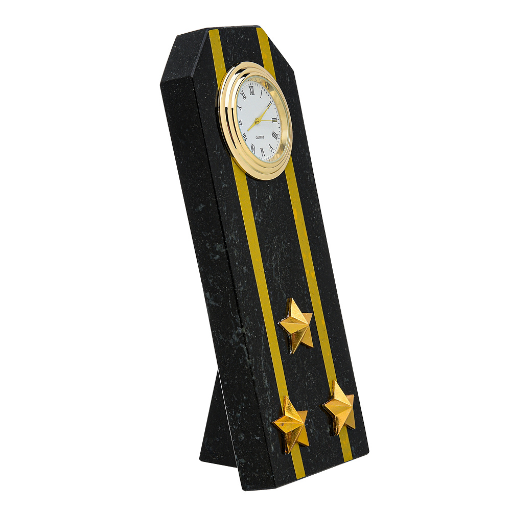 Настольные часы из камня «Погон. Полковник ВМФ» - интернет магазин Русь Велика я фото 1