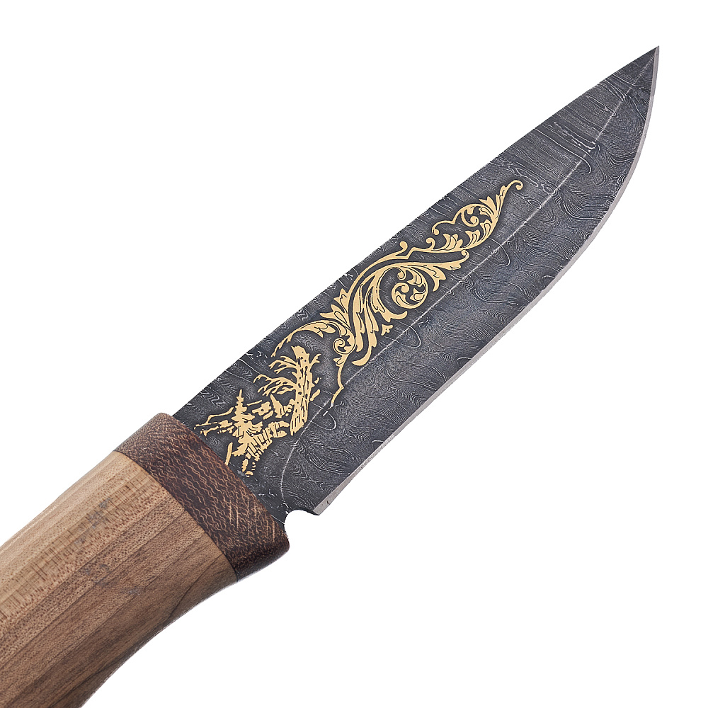 Нож сувенирный из дамасской стали «Бекас». Златоуст - интернет магазин Русь Велика я фото 3