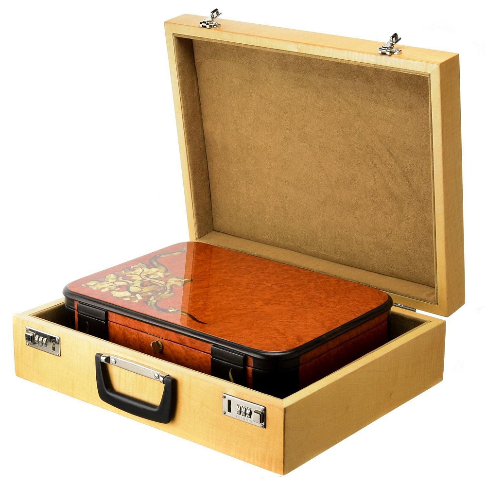 Деревянная шкатулка с янтарем на замке «Донна» - интернет магазин Русь Велика я фото 6