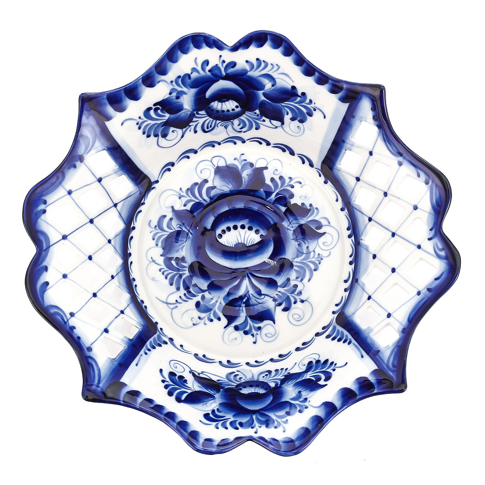 Сухарница «Роза ажурная». Гжель - интернет магазин Русь Велика я фото 2